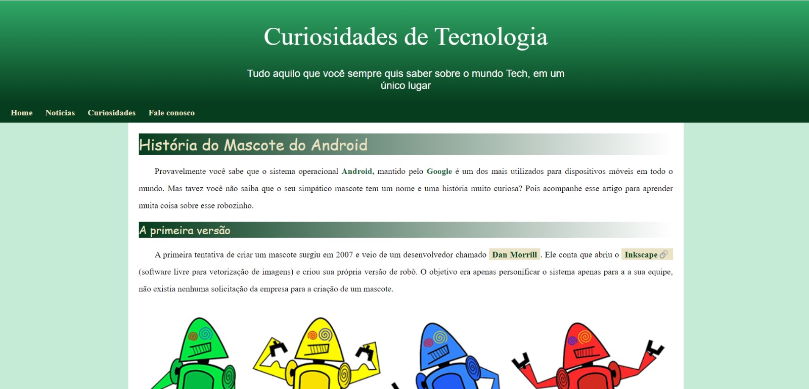 Curiosidades do Android project preview