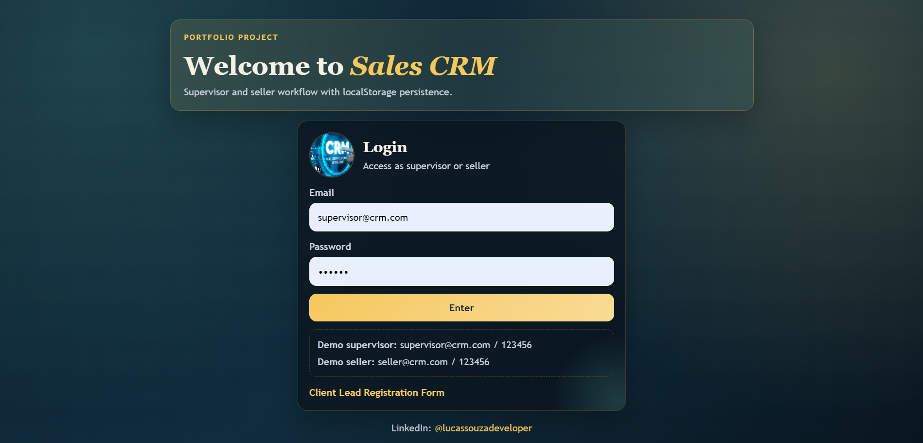 React login page project preview